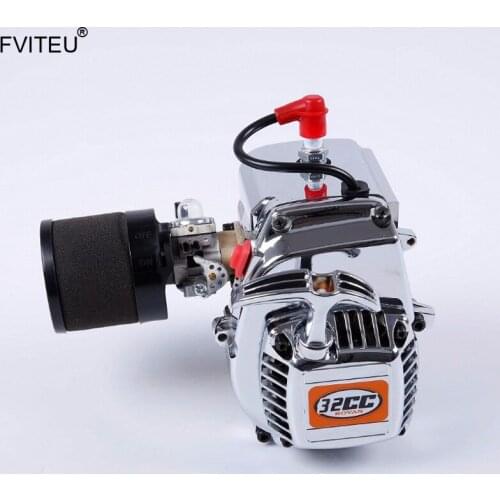 FVITEU 32cc chrome engine motor set with Walbro 813 and NGK plug spark for 1/5 HPI 5b ss 5t 5sc rovan king motor