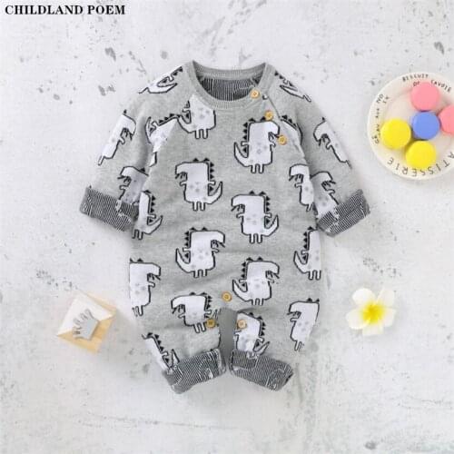 Baby Boy Clothes Autumn Winter Knit Baby Clothes Newborn Infant Baby Sweater Boy Romper Toddler Jumpsuit Playsuit Boy Overalls