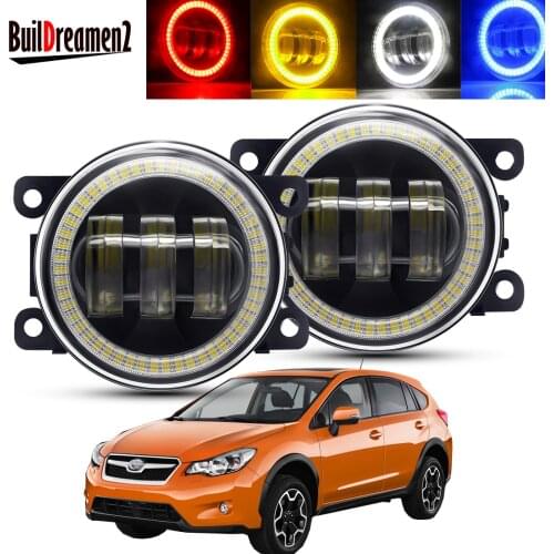 2 Pieces Car Front Bumper Angel Eye Fog Light Assembly LED Lens DRL Fog Driving Lamp 30W 12V For Subaru XV 2013 2014 2015 2016