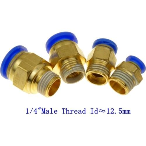 Push In To Connect Fitting Male Straight Connector Pneumatic Air Fitting For 4mm 6mm 8mm 10mm 12mm Tube OD x 1/4" BSPT