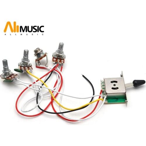 Wiring Harness Prewired/5-way Switch/jack 500k Pots/for FD Replacement Guitar