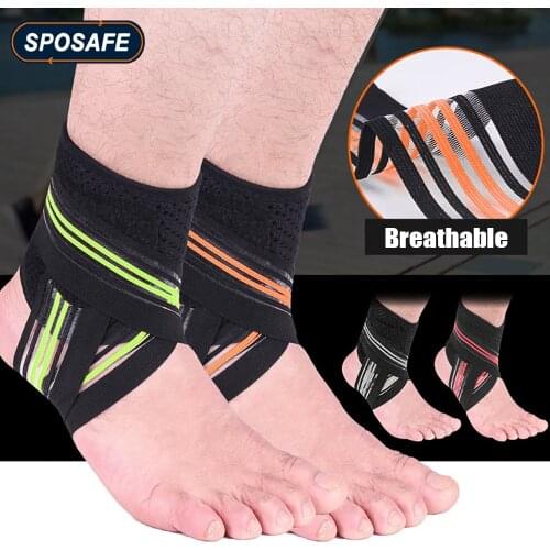 1Pc Adjustable Ankle Braces Breathable Compression Ankle Support Protection for Cycling Running Basketball Football Sports