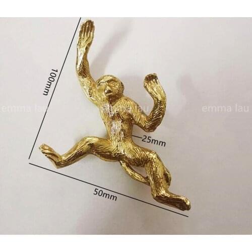 Animal Monkey Fish Shape Solid Brass Furniture Handle Door Knobs Single Hole Handles for Cabinet Kitchen Cupboard Drawer Pulls
