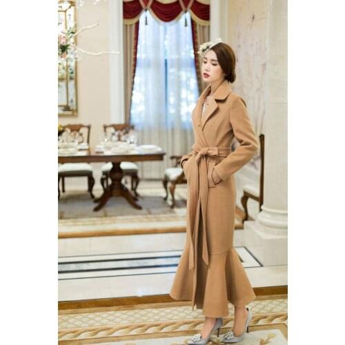 Fox Fur Collar Woolen Autumn Winter Coat Female Wool Jacket Korean Vintage Long Tops Women Clothes 2020 Manteau Femme T4572