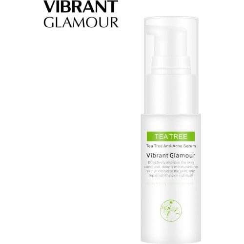 VIBRANT GLAMOUR Face Serum Tea Tree Oil Acne Treatment Anti Acne Scar Removal Shrink Pores Cream Whitening Anti-Aging Skin Care