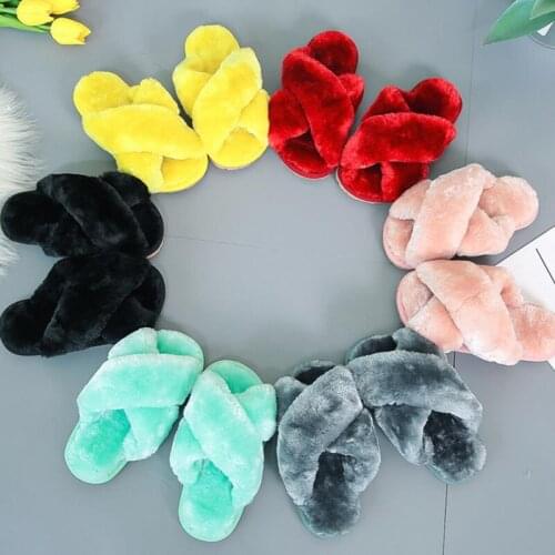 Kids Slippers Girls Slippers Warm Fur Girls Slippers Soft Plush Floor Slippers Winter Leopard Girls Shoes Warm Cotton Kids Shoes