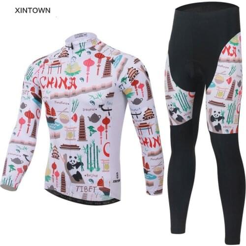 Xintowm Cycling Jersey Set Long Sleeve Autumn Mountain Bicycle Clothing Maillot Ciclismo Quick Dry Bike Jersey Set Cycling Wear