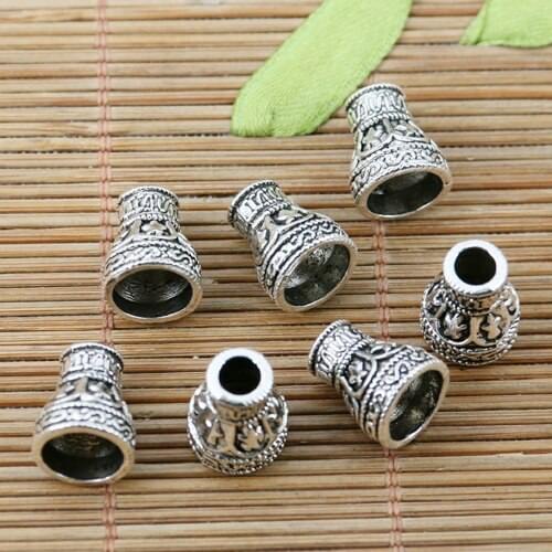 10pcs tibetan silver color floral pattern bead cap design EF2264
