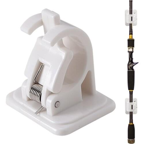 2pcs White Fishing Rod Rack holder Viscose Lock Buckle Fishing Rods Bracket Wall Viscose Rack holder Buckles