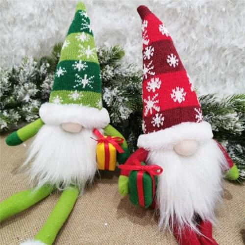 3 Styles Cloth Faceless Santa Claus Figurines Christmas Decorations for Home Christmas Doll Decor Xmas Ornaments Childrens Gift