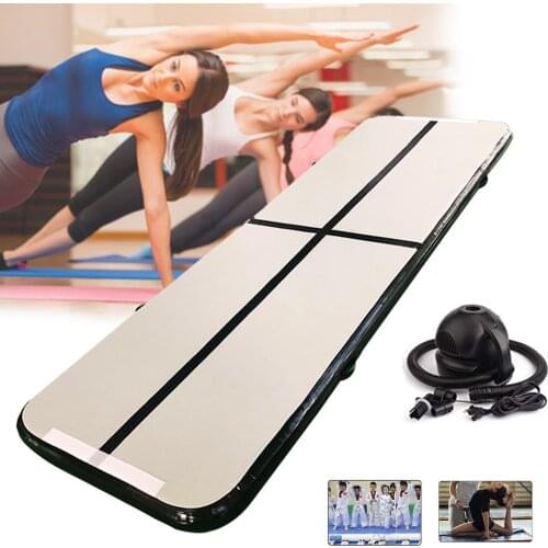 300*100*10cm Inflatable Air Tumble Track Olympics Gym Yoga Wear-resistant Inflatable Bouncer Floor for Home/Park/Beach/Water Use