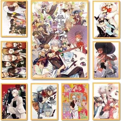 31 Designs Anime Gintama Whitepaper Poster Home Decal Painting Wall Sticker Home Decor
