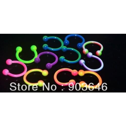 50pcs Free Shippment Multi USE CBR Body Jewelry Horseshoes circular barbell 1.2x8x3mm