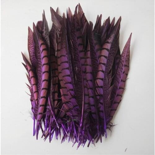 50Pcs/Lot Female Pheasant Tail Feathers 25-30CM Natural Purple Pheasant Feathers For Crafts DIY Wedding Decorations Plumes