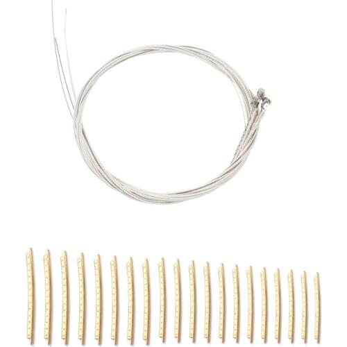 6x 150XL Gauge 0.009 Inch Steel Strings & 20Pcs Classical Acoustic Guitar Fret Wire Copper 20 Fingerboard Frets 2.0mm