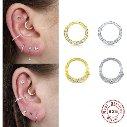 7mm Cartilage Earrings Ear Buckle for Women Simple Classic Small Earrings Stud Thin Hoops Earrings for Women Gift kolczyki