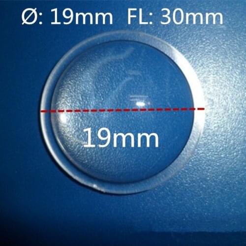 Acryli optical lens diameter 19mm focal length 30mm 80 degrees