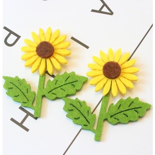 AVEBIEN New 50pcs Sunflower DIY Craft Decorations Accessories Gift/Bags/Cup/Box Sunflower Nonwovens Fabric Handmade Accessories