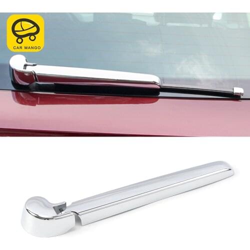 CARMANGO Car Accessories Rear Windshield Wiper Protector Cover Trim Frame Sticker Chrome Decoration for Audi Q5 FY 2017-2020