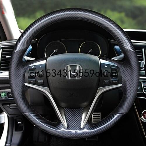 DIY Car Steering Wheel Cover For Honda Civic 10th Accord CRV Fit XRV City Interior Accessories Carbon Fibre Leather Sewing