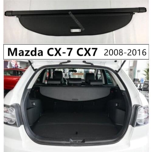 For Rear Trunk Security Shield Cargo Cover For Mazda CX-7 CX7 2008-2016 High Quality Auto Accessories Black Beige