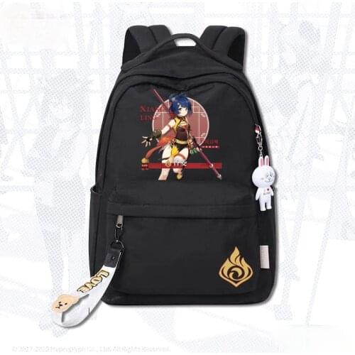 Game Genshin Impact Keqing Klee Cosplay Unisex Student School Bags Laptop Travel Rucksack Fashion Daily Backpack Outdoor Gifts