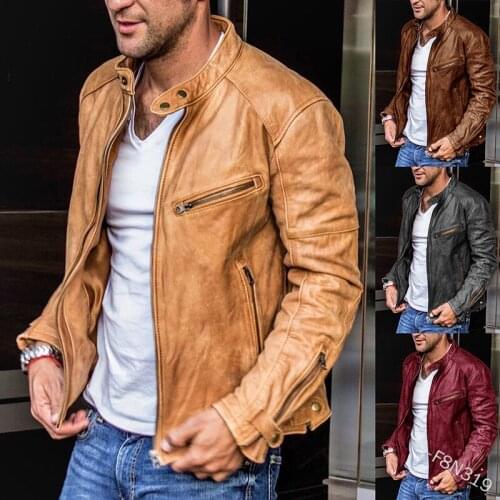 Classic Mens Leather Jackets Autumn Casual Fashion Oversize Motorcycle PU Jacket Biker Leather Coat Brand Clothing EU Size Tops