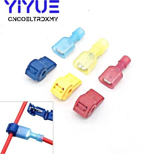 20PCS/10Pairs Male Spade & Lock Quick Splice Wire Connector Set Snap Fast Easy Lock Electrical Cable Crimp Terminal 22-10 AWG