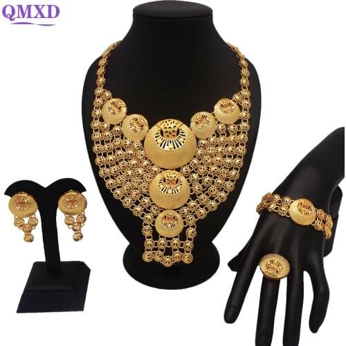 African gold jewelry sets best quality fine jewelry sets gold fashion women necklace wedding jewelry sets for bride