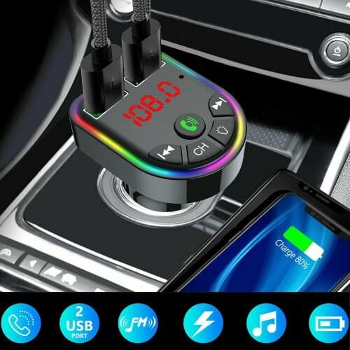Creative Universal Bluetooth In-Car Wireless FM Transmitter MP3 Radio Adapter Car Dual USB Charger Interior Parts Accessories