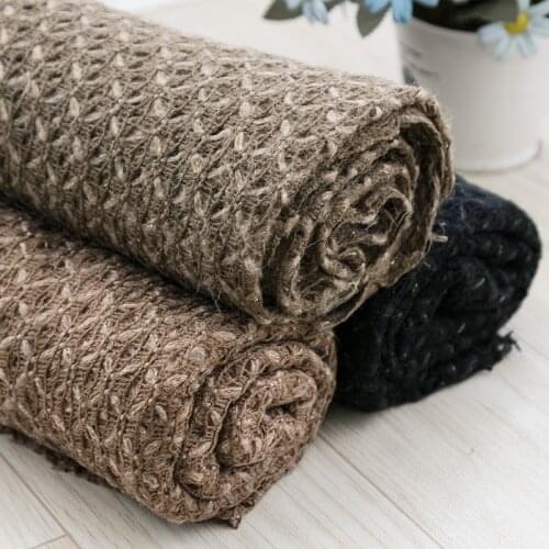 KT00229 Mohair Synthetic Fiber Blended Fabric Polyester Hollow Fabric Knit For Sweater In Winter