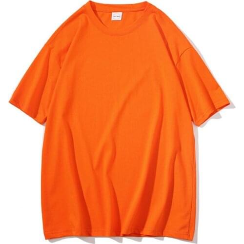 70% Hot Sell Summer Unisex Cotton Casual Loose Solid Color T-shirt O Neck Short Sleeve Top