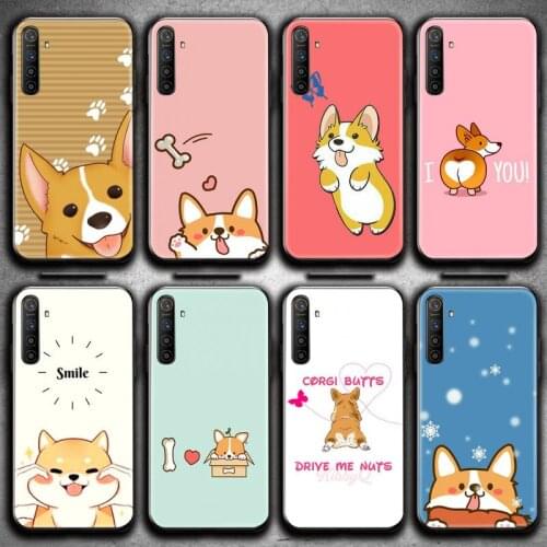 Cute Corgi Cartoon Dog Phone Case For OPPO Realme 6 Pro C3 5 Pro C2 RENO2-Z A11X XT