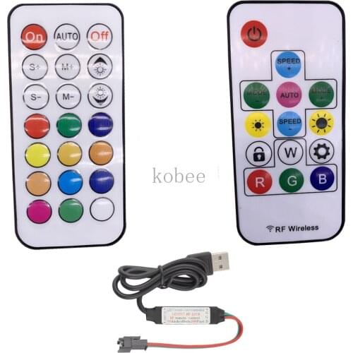 Mini controller 5V RF USB Wireless Remote LED Controller 14key 21key For WS2812 WS2812B RGB LED Strip