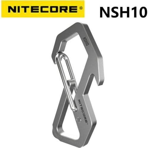 NITECORE NSH10 Multiuse Titanium Snap Hook Anti-corrosion Ultra Lightweight Hanging Tool 45 degress Elastic Spring Gate