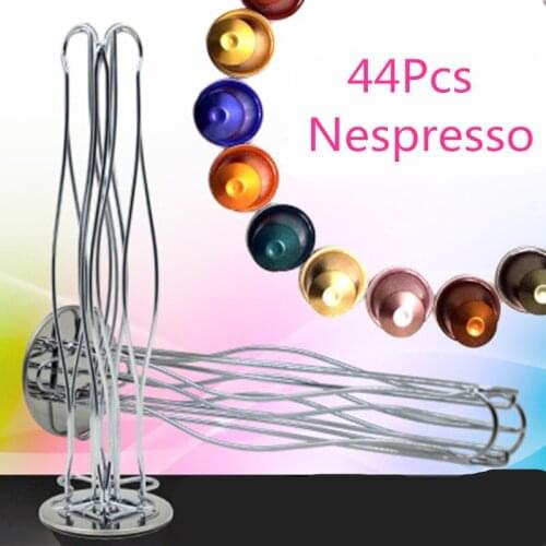 Stainless Steel 44 Cups Nespresso Coffee Capsules Pods Holder Storage Stand Rack Drawers Coffee Capsules Shelves Organization