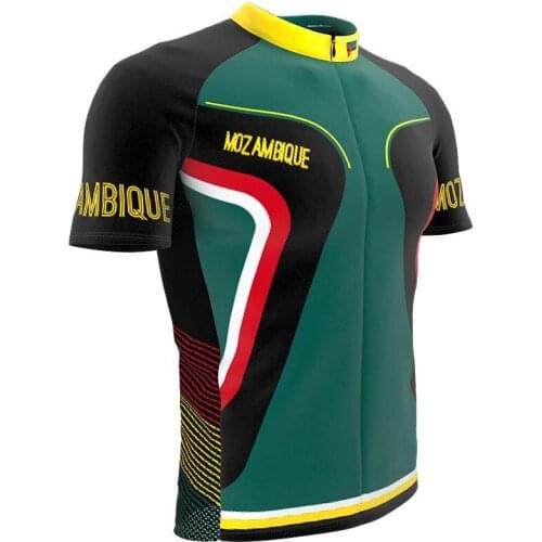 2021 new mozambique mens full zipper bicycle short-sleeved cycling jersey