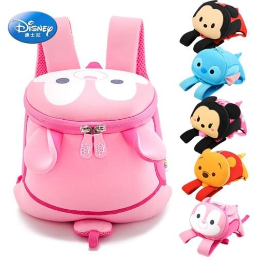 Original Disney Kindergarten School Bag 1-3-5 Years Old Boys And Girls Backpack Children Anti-lost Backpack Baby Mickey Bag