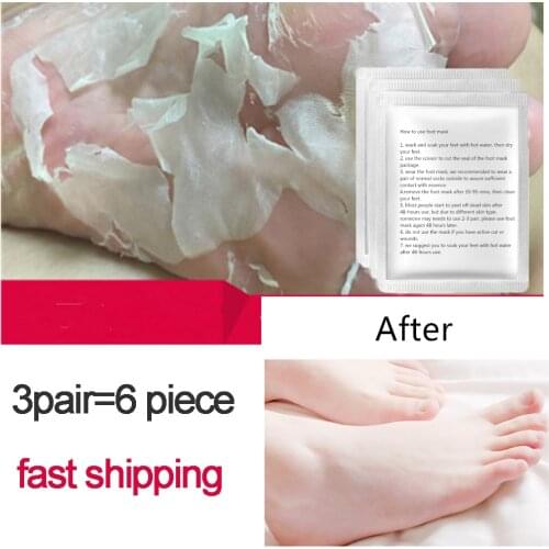 3pair=6pcs Exfoliating Foot Mask Foot Patch Magic Skin Peeling Dead Skin Feet Mask Socks Sosu Socks Pedicure Cream Fast Shipping