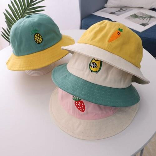 2020 Cartoon Fruit Bucket Hat Panama For Kids Boys Girls Sun Hat Summer Hip Hop Cap Fisherman Caps Chapeau Femme