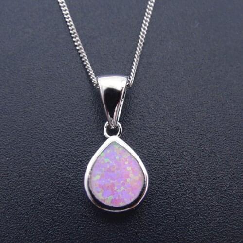 Pink Fire Opal Pendant Small Pear Shape Pendant Silver Plated Pendant Charm for Women Daily Wear Jewelry Pendant Without chain