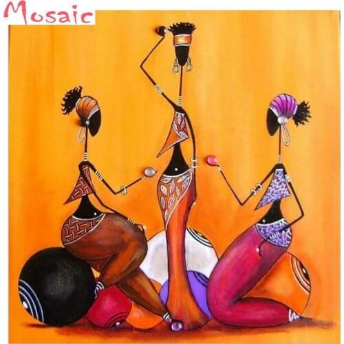 Full square/round drill 5D DIY Diamond Painting Full Square african woman Diamond Mosaic Embroidery Picture Of Rhinestones