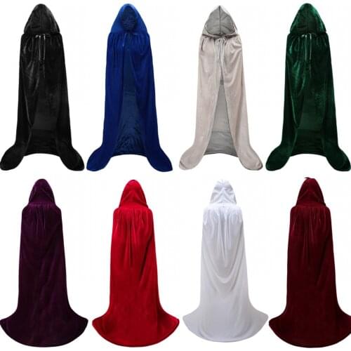 S-4xl Mantle Hooded Cloak Coat Wicca Robe Medieval Cape Shawl Vampire Halloween Cosplay Party Witch Wizard Costumes 8 colors