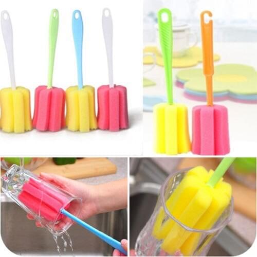 2Pcs/Lot New Environmental Cleaning Brushes For Glass Milk Bottle/Family Use Glass Sponge Cup Brush/Brand Cheap Cleaning Brush