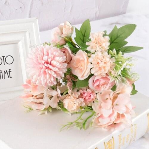Nordic Artificial Flower Rose Holding Wedding Bouquet Silk Flower for Home Party Table Decoration Fall Decorations Fake Flower