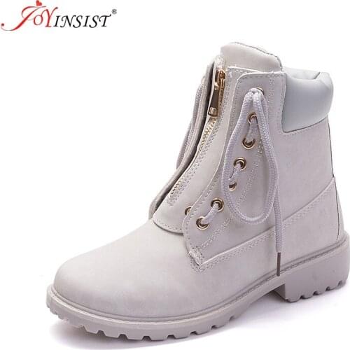Specifically For Women and Two Boots2019 Autumn and Winter Boots Martin Boots Tooling Wear Lace Boots Women Casual FLat