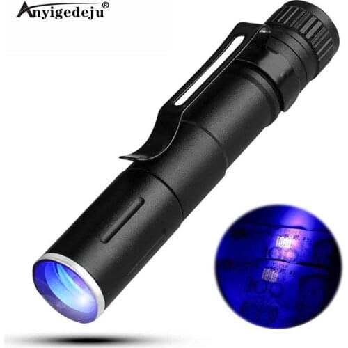 ANYIGEDEJU LED UV Flashlight Ultraviolet Torch With Zoom Function Mini UV Black Light Pet Urine Stains Detector Scorpion Hunting
