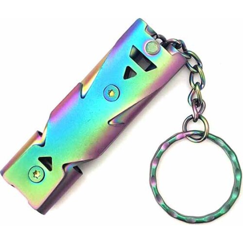 Stainless Steel Whistle Double Tube High-decibel Technology EDC Outdoor Life-saving High-frequency Referee Training Tool Whistle