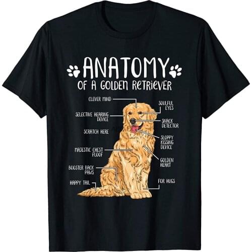 Funny Anatomy Golden Retriever Dog Lover Gift T-Shirt(1)