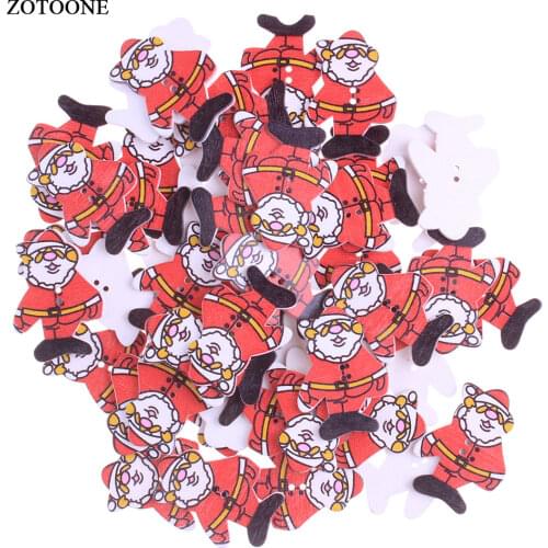 ZOTOONE Wooden Christmas Santa Claus Buttons DIY Scrapbooking Crafts Household Patchwork Decorative Gadgets Sewing Accessories E